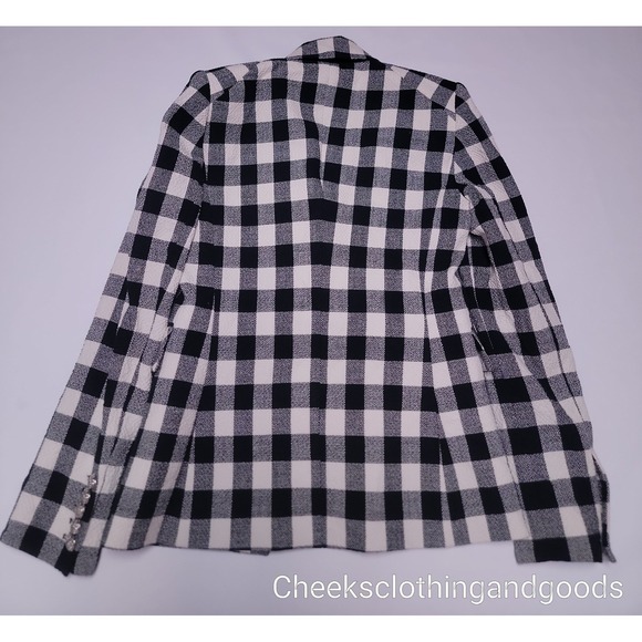 Veronica Beard size 2 Gingham Double Breasted Bexley Blazer Black White  Buttons - Picture 9 of 13